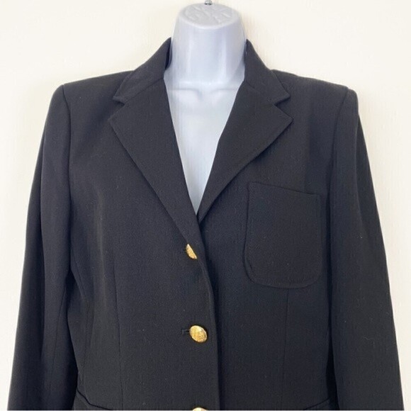 LRL LAUREN RALPH LAUREN Wool Sweater Knit Blazer Jacket Size 10 Military Career - Picture 3 of 7